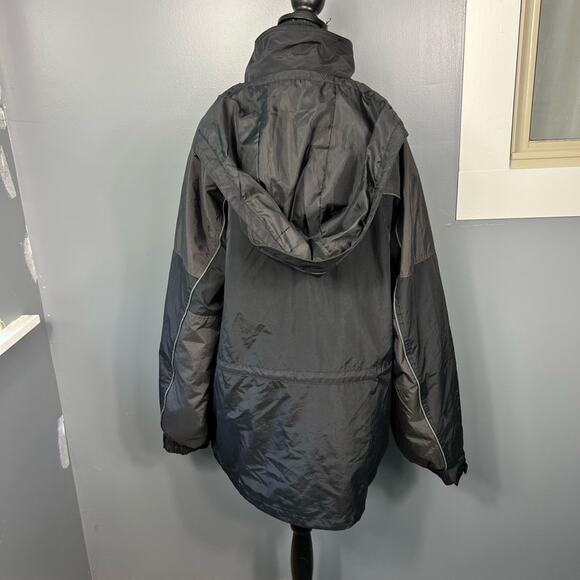 Heavy duty black North End zip up hoodie winter jacket with pockets - Picture 2 of 14